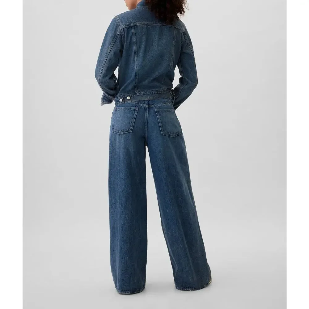 Gap Baggy Dani Jeans US 8/29 Regular Blue Dark Wash Denim Relaxed Fit NWOT 2025